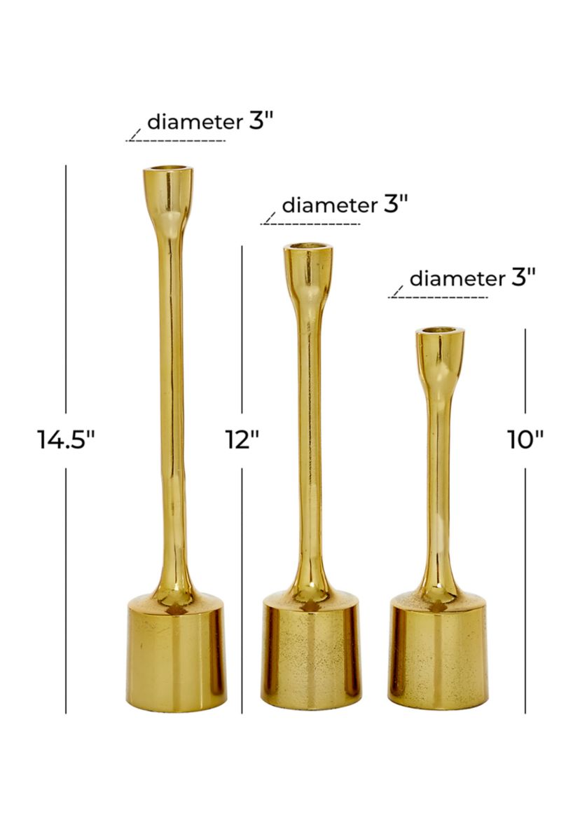 Contemporary Aluminum Metal Candle Holder - Set of 3