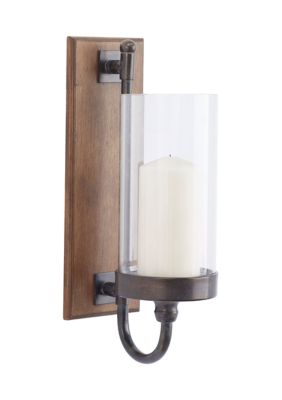 Monroe Lane Farmhouse Wood Wall Sconce, Brown