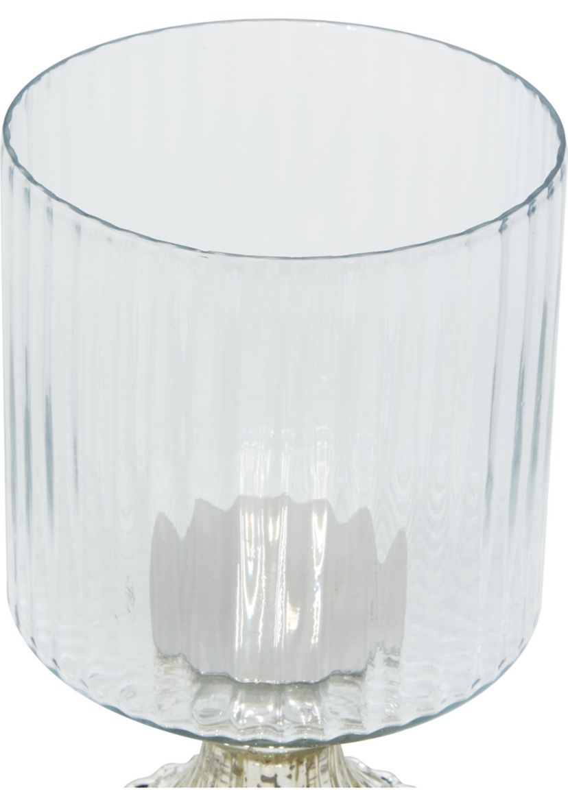 Vintage Glass Hurricane Lamp - Set of 2