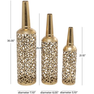 Glam Metal Vase - Set of 3