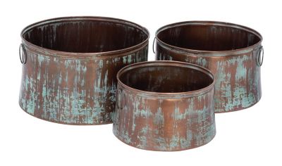 Rustic Metal Planter - Set of 3