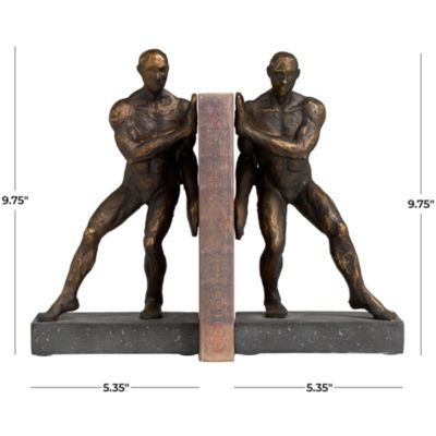 Modern Polystone Bookends - Set of 2