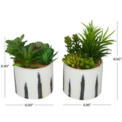 Traditional Faux Foliage Artificial Plant - Set of 2