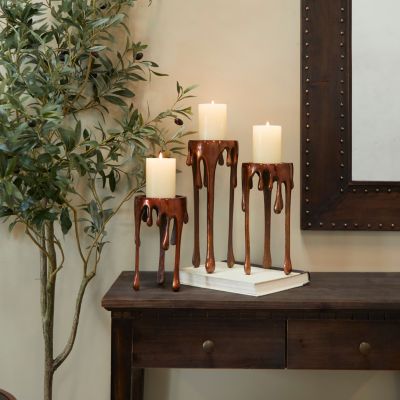 Contemporary Aluminum Candle Holder - Set of 3