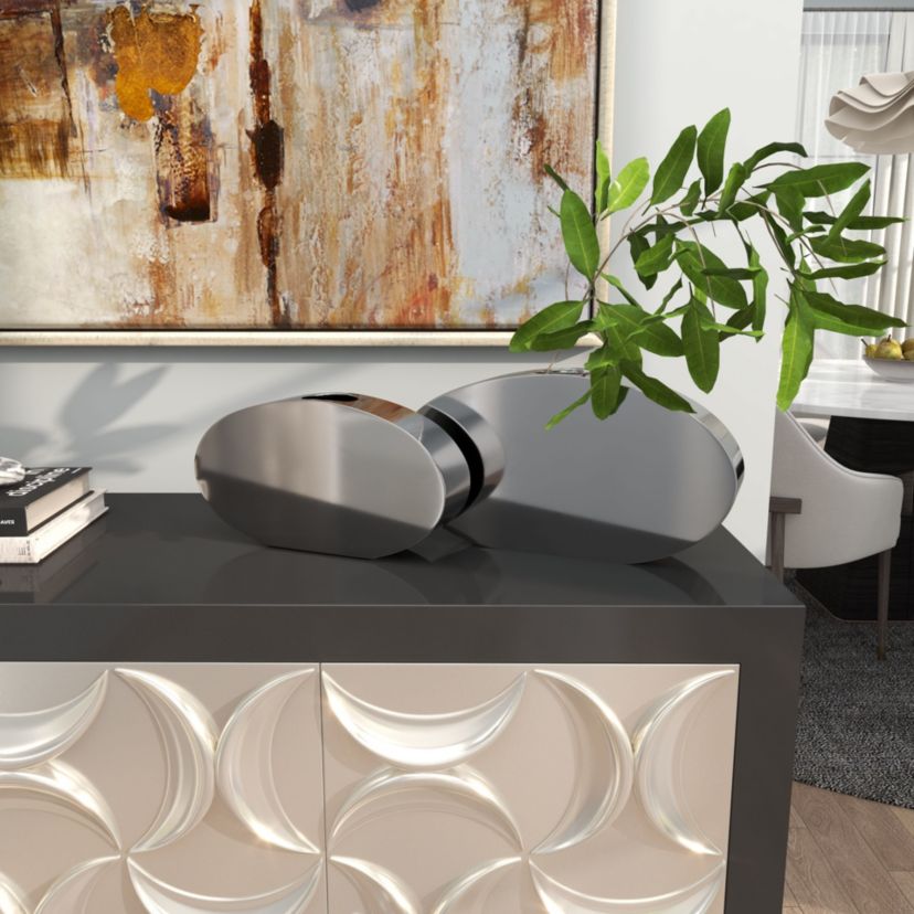 Contemporary Stainless Steel Vase - Set of 2