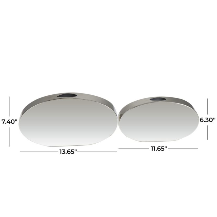 Contemporary Stainless Steel Vase - Set of 2