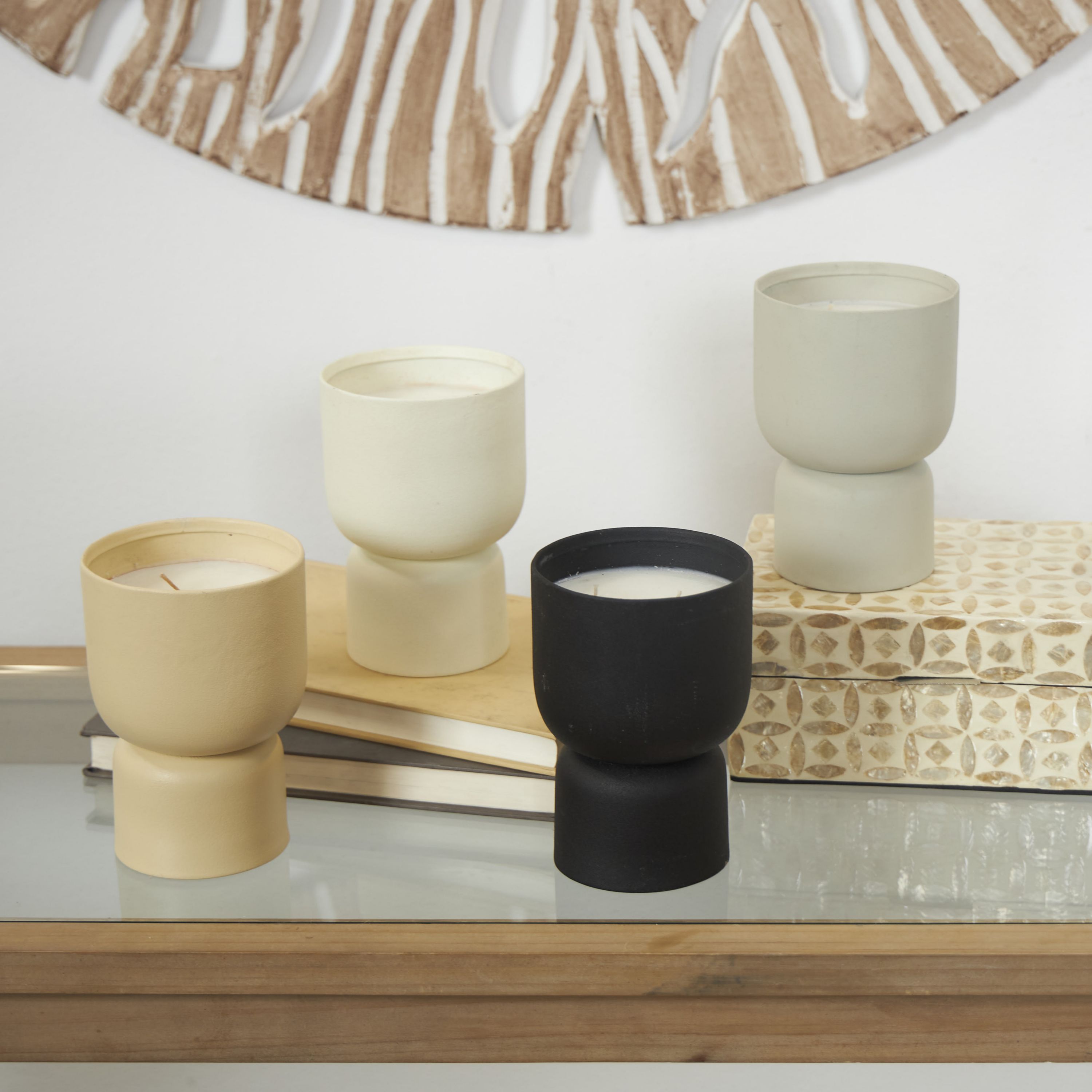 Modern Metal Candle - Set of 4
