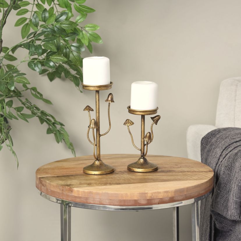 Contemporary Metal Candle Holder - Set of 2