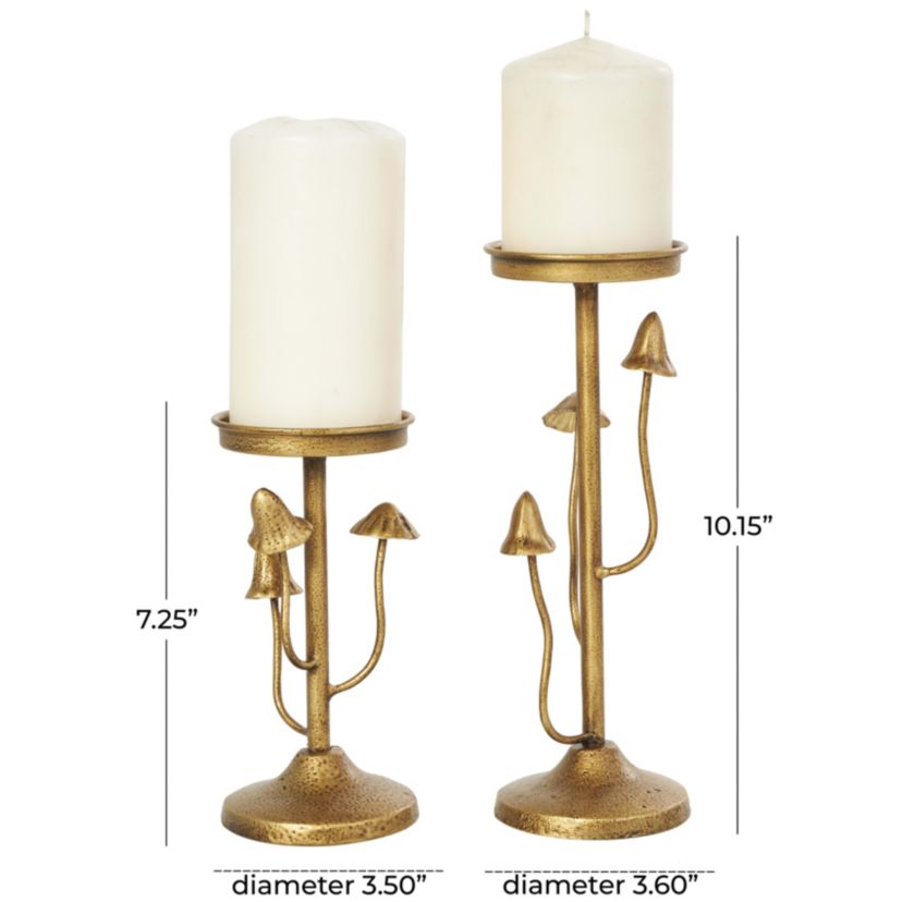 Contemporary Metal Candle Holder - Set of 2