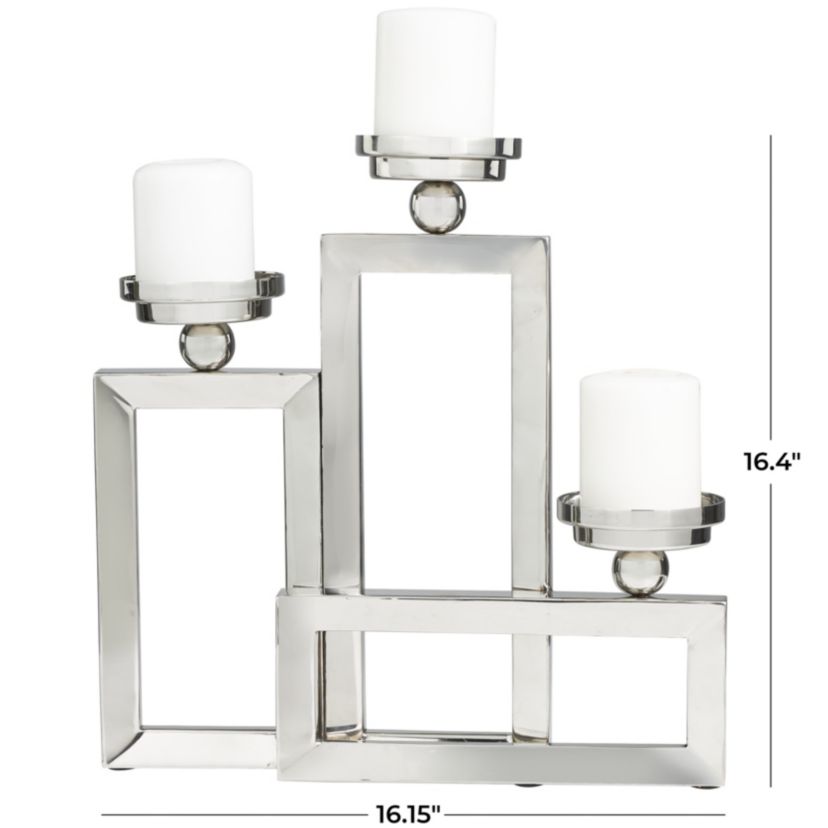 Contemporary Stainless Steel Candelabra