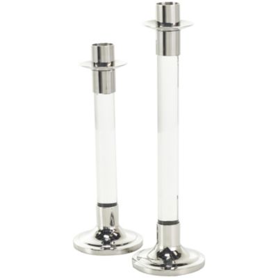 Glam Stainless Steel Candle Holder - Set of 2