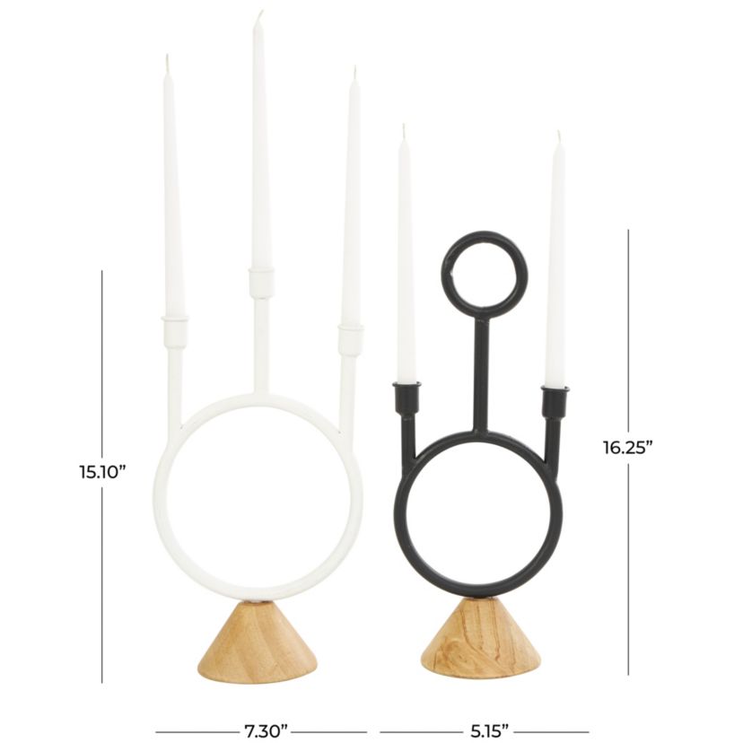 Modern Metal Candle Holder - Set of 2