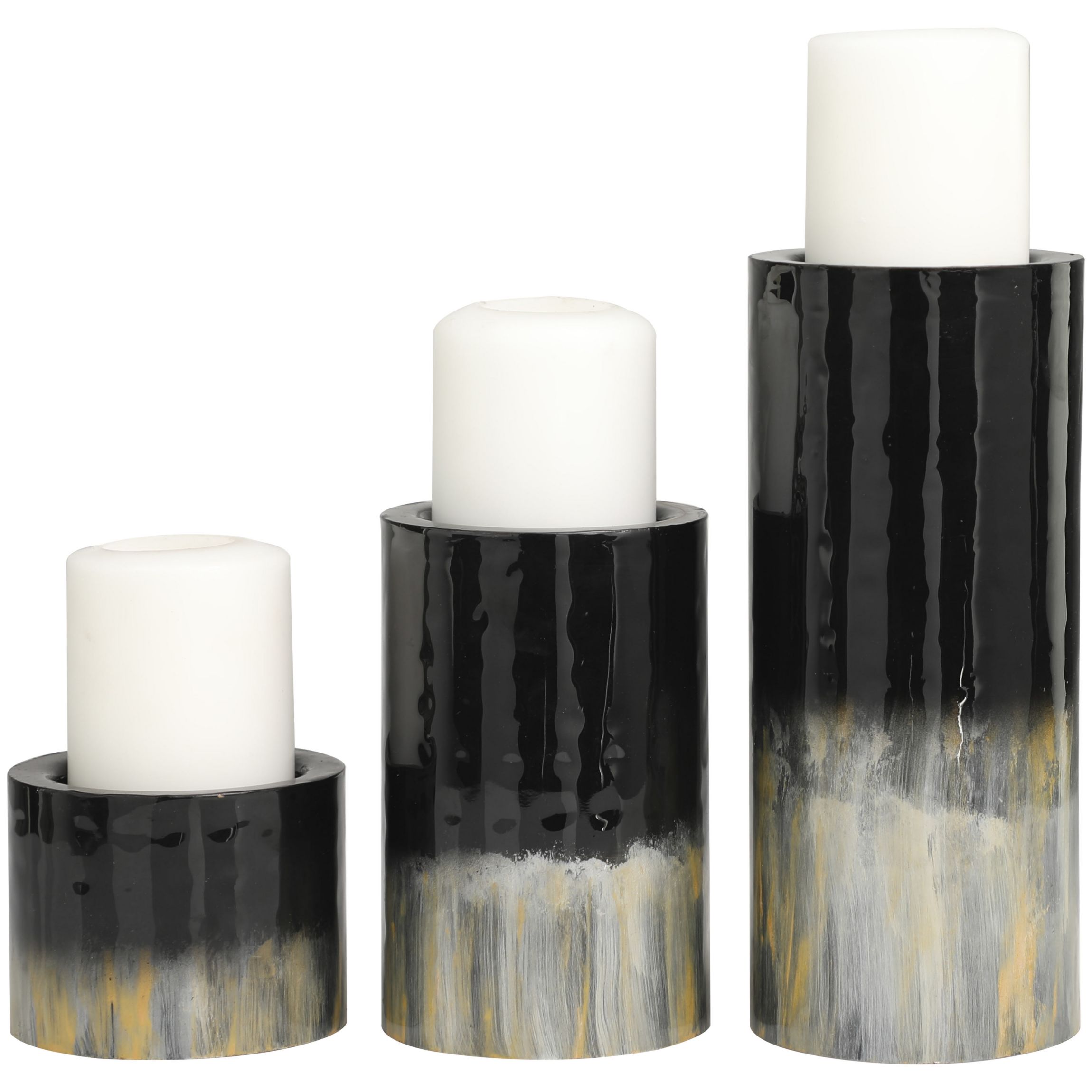 Modern Metal Candle Holder - Set of 3