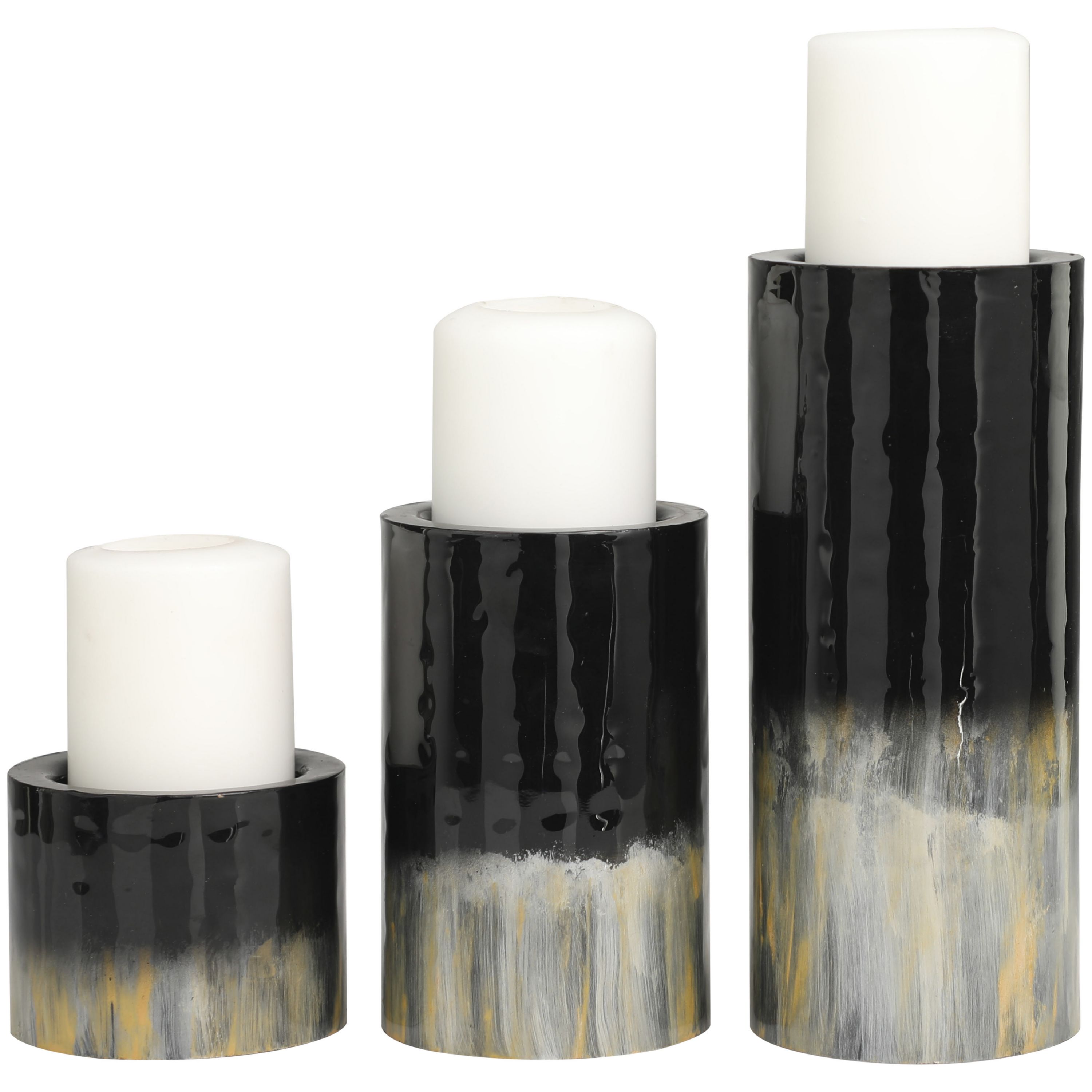 Modern Metal Candle Holder - Set of 3
