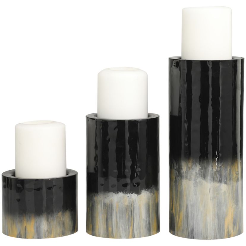 Modern Metal Candle Holder - Set of 3