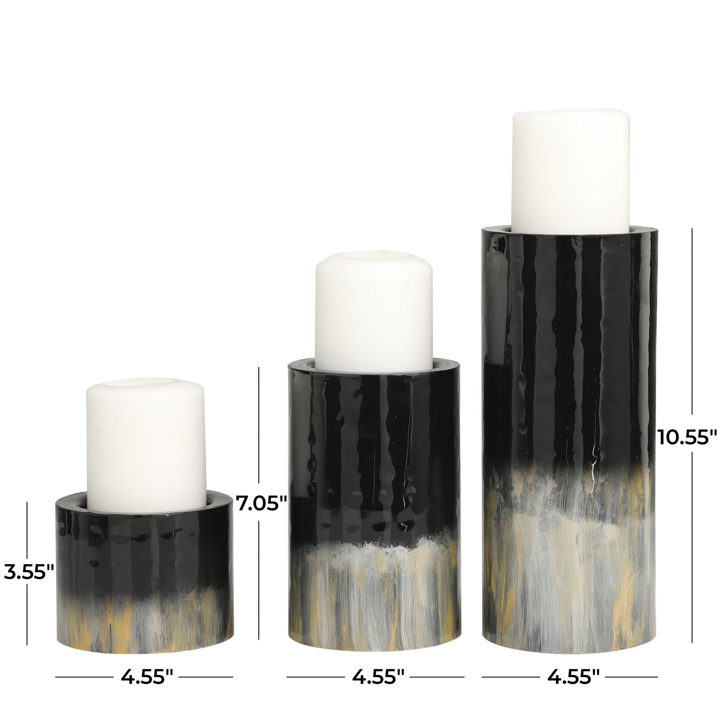 Modern Metal Candle Holder - Set of 3