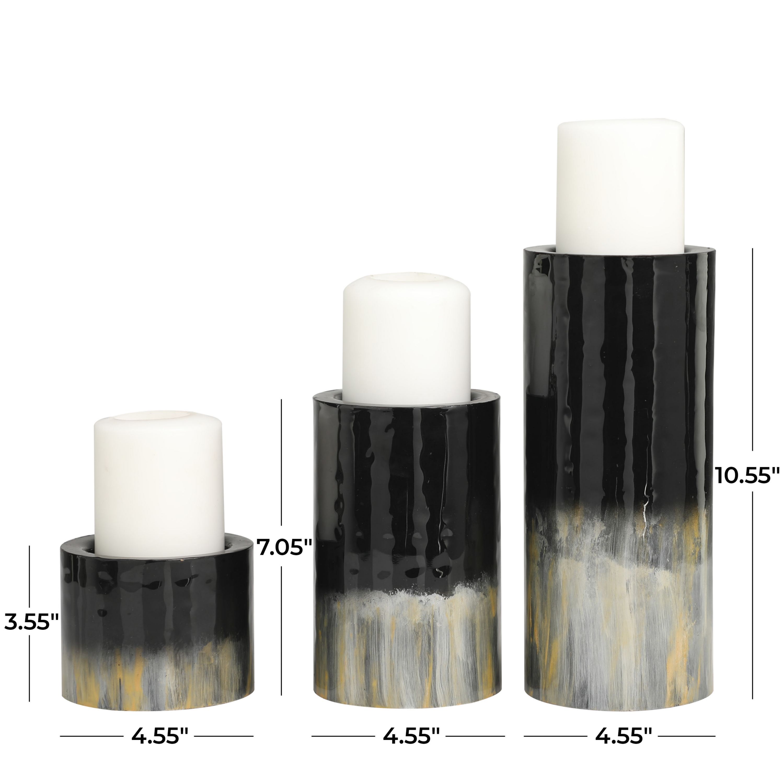 Modern Metal Candle Holder - Set of 3