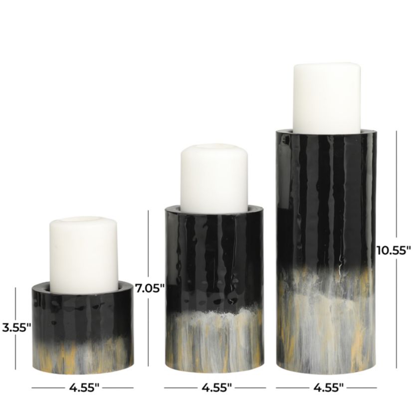 Modern Metal Candle Holder - Set of 3