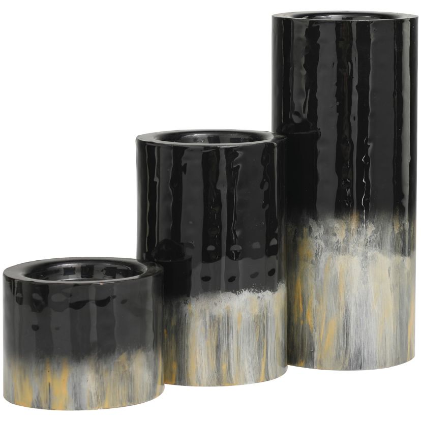 Modern Metal Candle Holder - Set of 3