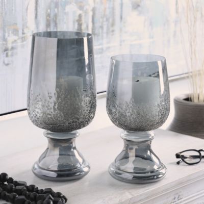 Modern Glass Candle Holder - Set of 2