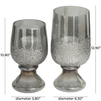 Modern Glass Candle Holder - Set of 2