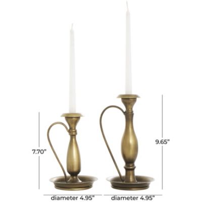 Traditional Metal Candle Holder - Set of 2