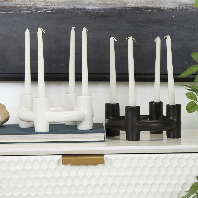 Contemporary Ceramic Candle Holder - Set of 2