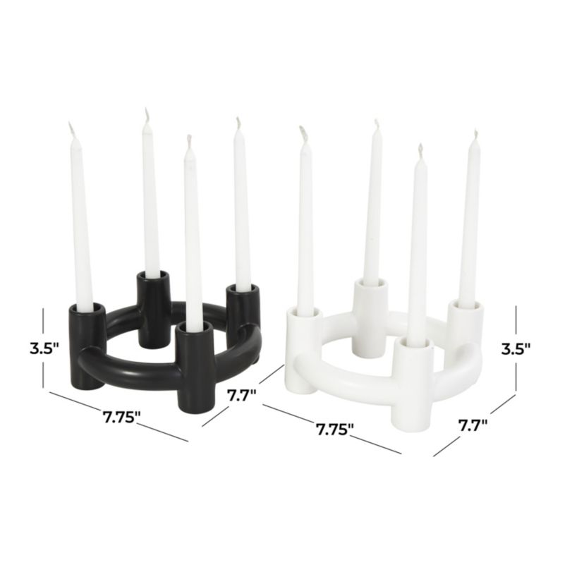 Contemporary Ceramic Candle Holder - Set of 2