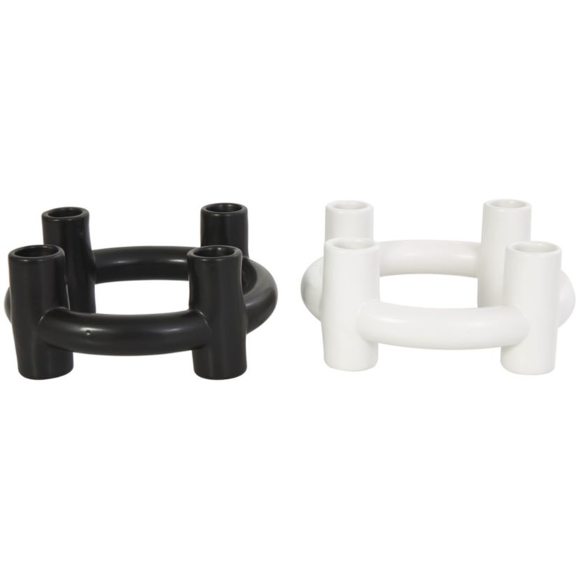 Contemporary Ceramic Candle Holder - Set of 2
