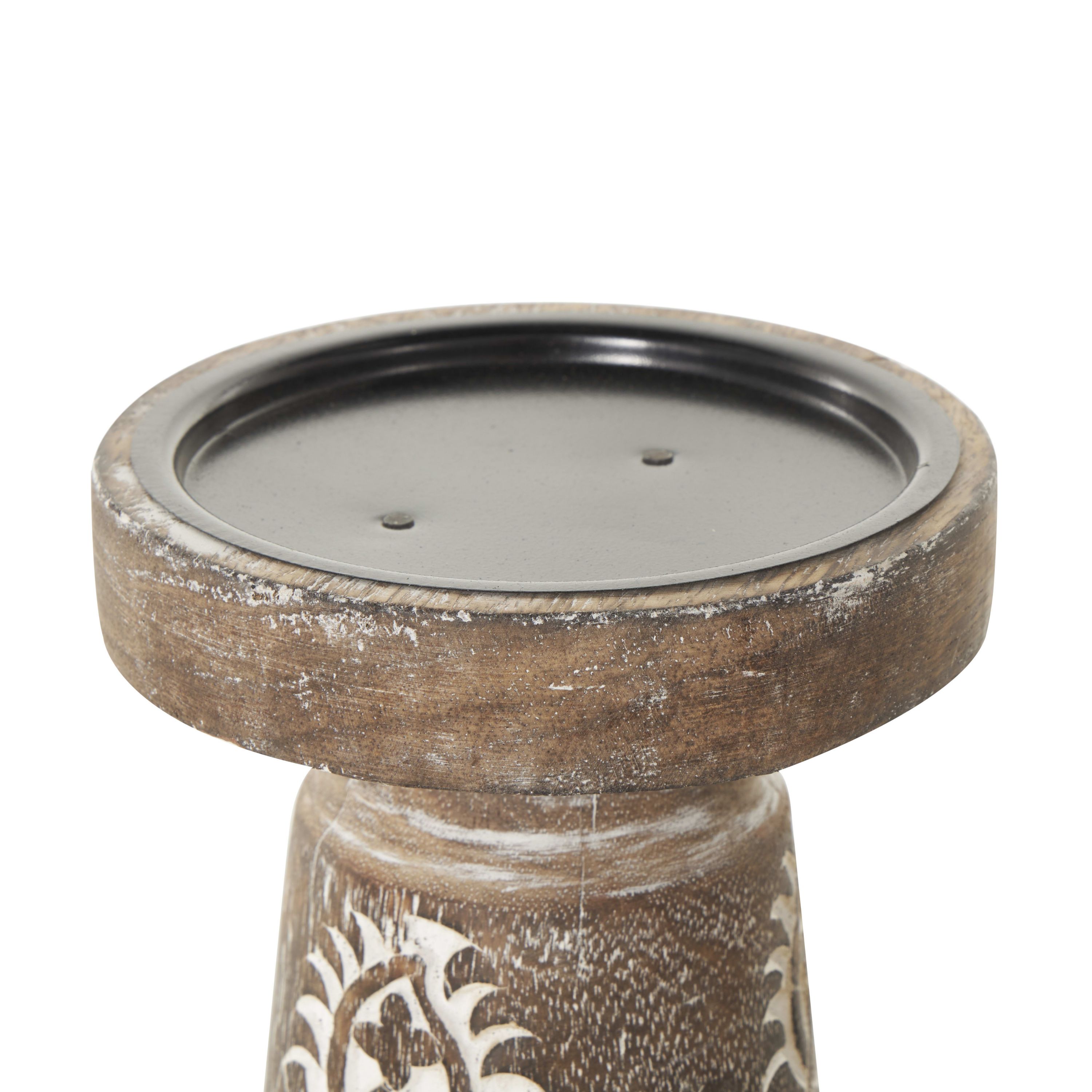 Traditional Mango Wood Candle Holder - Set of 3
