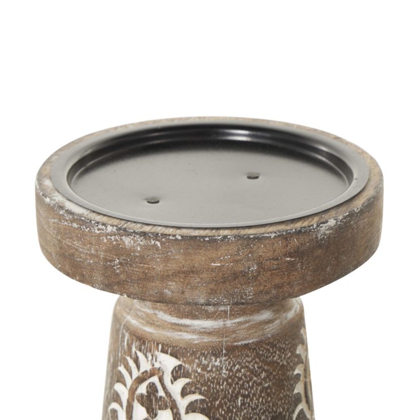 Traditional Mango Wood Candle Holder - Set of 3