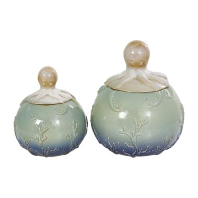 Contemporary Ceramic Decorative Jars - Set of 2