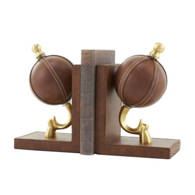 Contemporary Leather Bookends - Set of 2