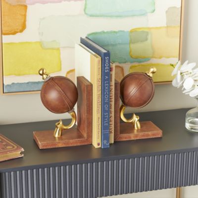 Contemporary Leather Bookends - Set of 2
