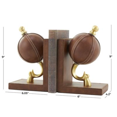 Contemporary Leather Bookends - Set of 2