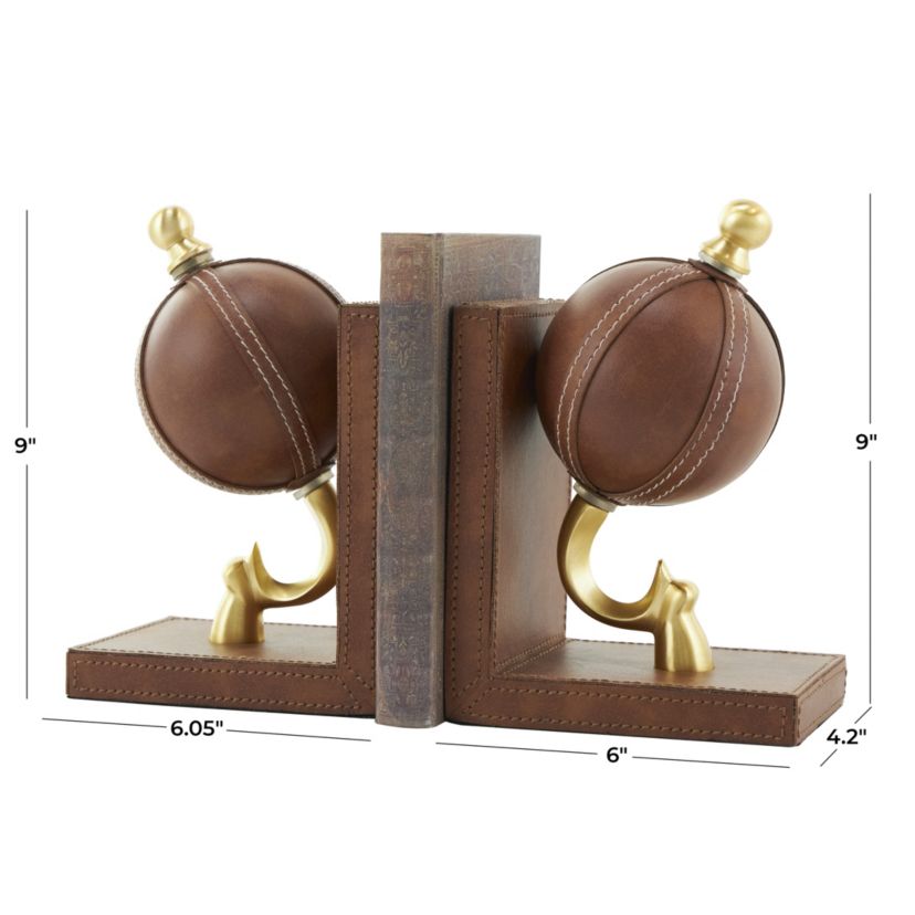 Contemporary Leather Bookends - Set of 2