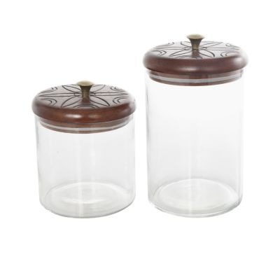 Farmhouse Glass Decorative Jars - Set of 2