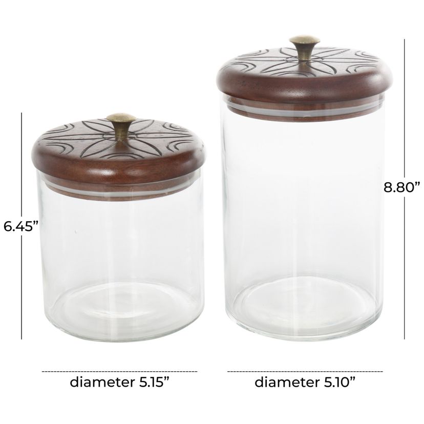 Farmhouse Glass Decorative Jars - Set of 2