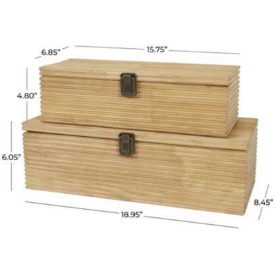 Modern Wood Box - Set of 2