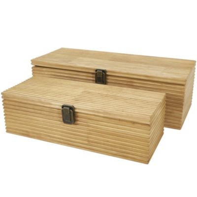 Modern Wood Box - Set of 2