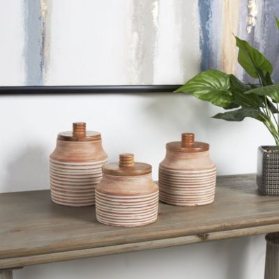 Traditional Ceramic Decorative Jars - Set of 3