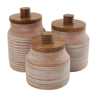 Traditional Ceramic Decorative Jars - Set of 3