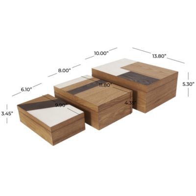 Modern Wooden Box - Set of 3