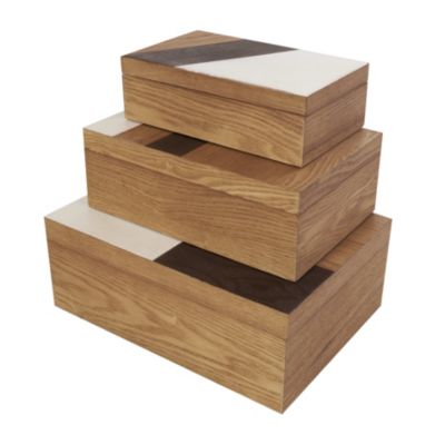 Modern Wooden Box - Set of 3