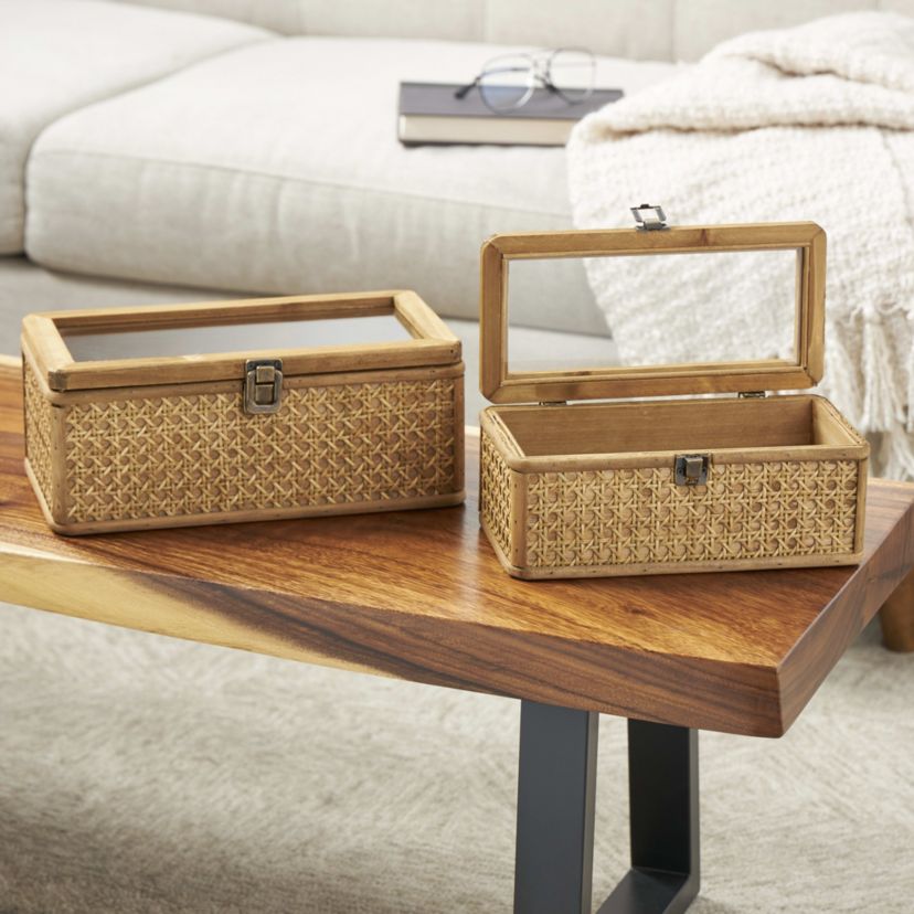 Natural Rattan Box - Set of 2