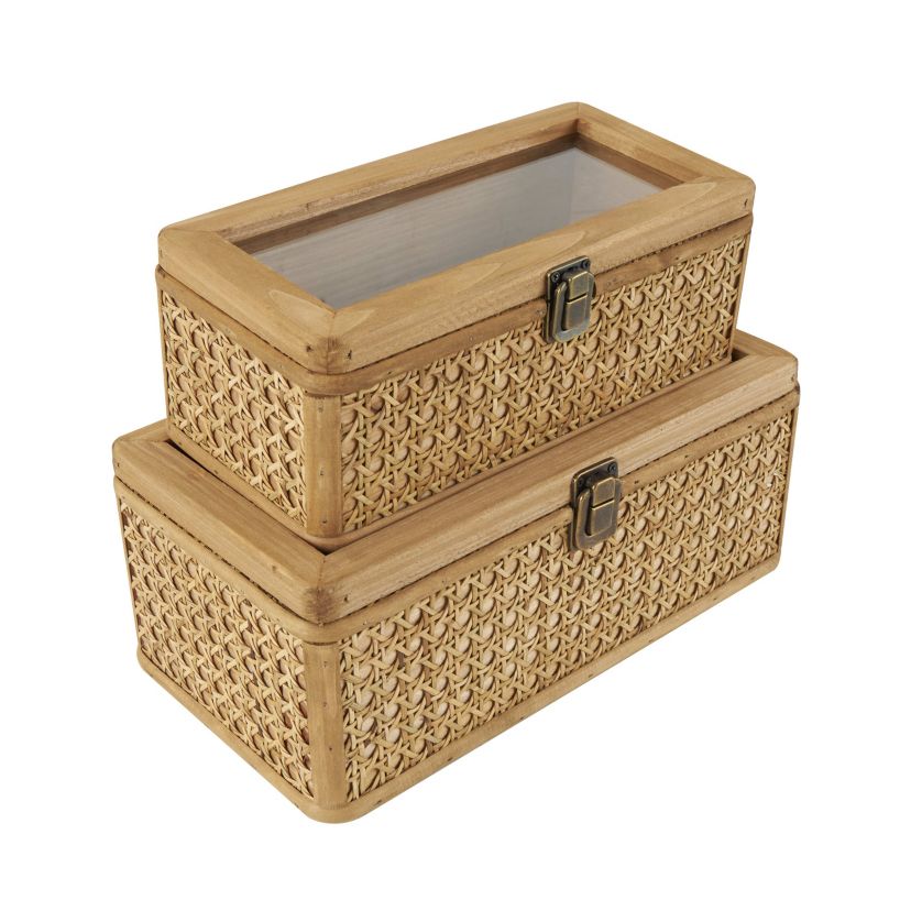 Natural Rattan Box - Set of 2