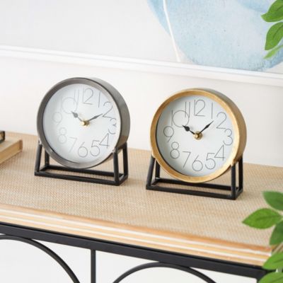 Contemporary Metal Clock - Set of 2