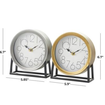 Contemporary Metal Clock - Set of 2