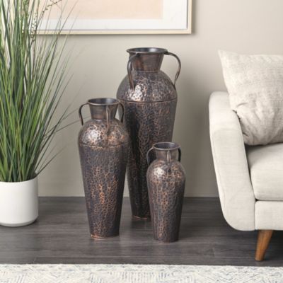 Industrial Metal Vase - Set of 3