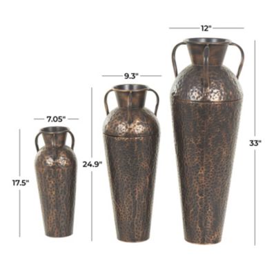 Industrial Metal Vase - Set of 3